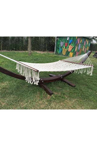 Bilenhamak Çift Kişilik Düğümsüz Lüks Hamak (150 Cm Genişlik) Beyaz