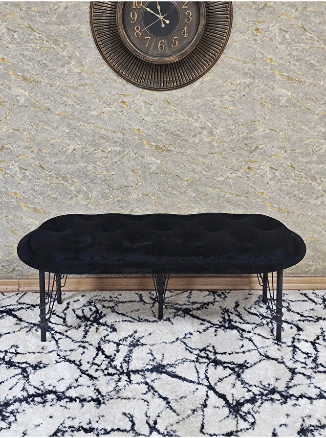 Ufo Oturak Bench - Siyah Boyalı Telli Ayak - Oturak - Bench - Puf Çok Renkli