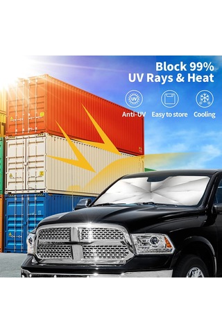 Araba Ön Camı Güneşlik Şemsiyesi, Dayanıklı Çelik Yapı Ve Katlanabilir Güneşlikler İçin Kolay Saklama Özelliğiyle Gizlilik Artırıcı Diğer