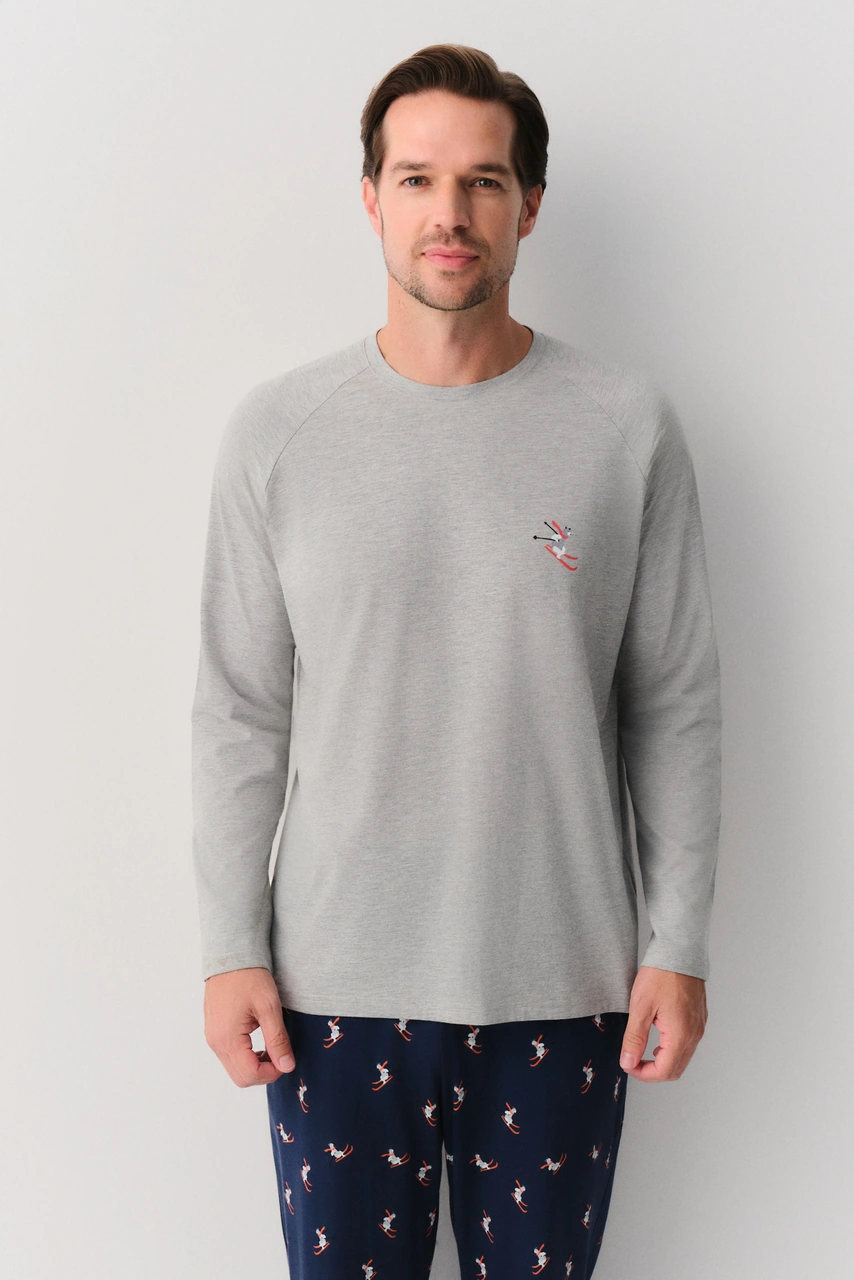 Suwen Austin Erkek Pijama Takımı Sh26315660628 Lacivert Desenli