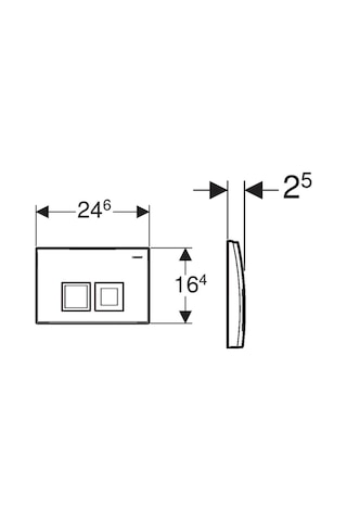 Geberit Delta35 115.135.21.5 Kumanda Paneli Çift Basmalı, Parlak Krom