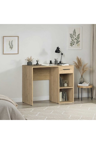 Trendline Çekmeceli Çalışma Masası Florida Meşe 90x75x52 Cm Gxyxd Kahverengi