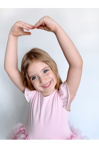 Linola Baby Kids Rainbow Tütü Etekli Kısa Kollu Çocuk Elbisesi Pembe