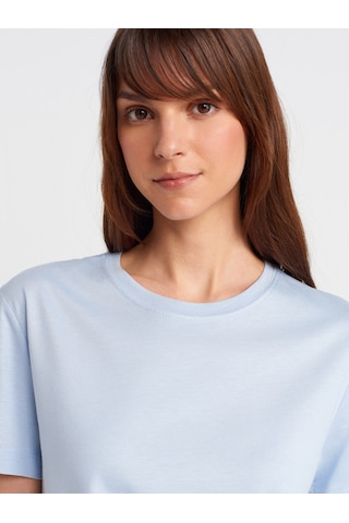 Dilvin 31791 Bisiklet Yaka Modal T-shirt-açık Mavi Açık Mavi