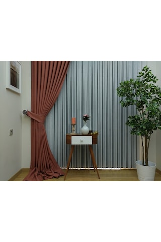 Evdepo Home Keten Kiremit Fon Perde Tek Kanat (518568828) Kiremit
