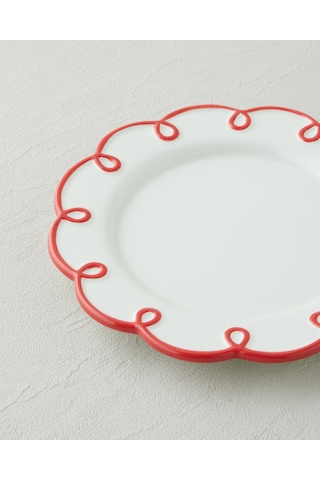 English Home Lovely Loop Dolomite Pasta Tabağı 20,5 Cm Kırmızı