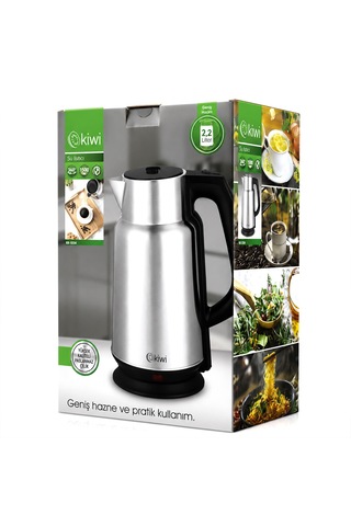 Çelik - Sürahi Model Kettle Elektrikli Su Isıtıcısı Paslanmaz Çelik Gizli Rezistans 360 2.2lt 1500w