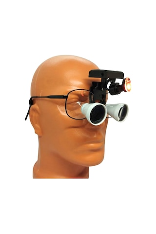Hiperlupa Lt375 Sabit Büyüteç Gözlük Ttl 3.5x Beyaz 5w Led Lambal İnce Çerçeve Dental Loupe Gözlük Çantalı