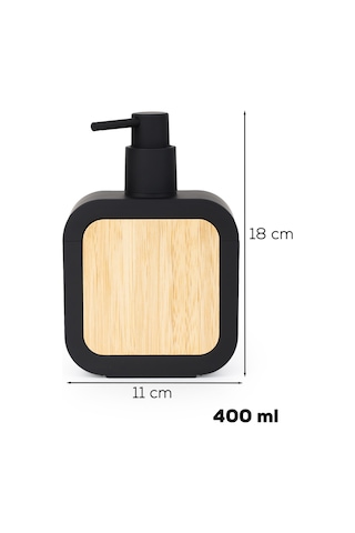 Porsima 3147 Banyo Ve Mutfak Sıvı Sabunluk 400ml Siyah-ahşap Ahşap - Siyah