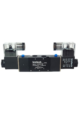 Brotech 1/4 - 5/2 Çift Bobin Selenoid Valf Araç Air Valfi Tır Branda Valfi Pnömatik Valf 12/24/220 Volt