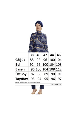 Likralı Tam Kapalı Tesettür Mayo 252-504 Lacivert Lacivert