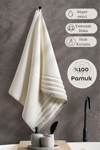 Tekli Havlu Mıcro Pamuk Eco Karna Vesta - 50 X 90 Bej