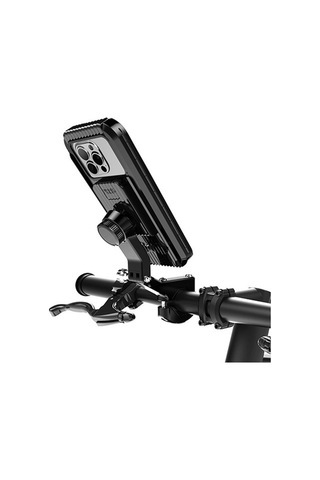 Tongxida Z009a Bisiklet Motosiklet Telefon Tutucu, Su Geçirmez Kılıf, Montaj Braketi Açık Füme - Füme - Kahverengi