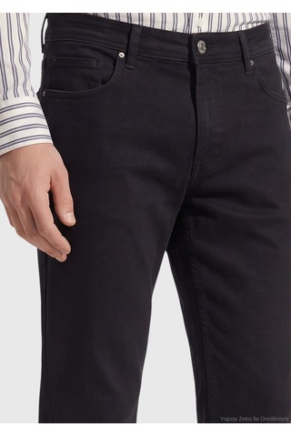 Ramsey Siyah Slim Fit Denim Pamuk Karışımlı Pantolon siyah