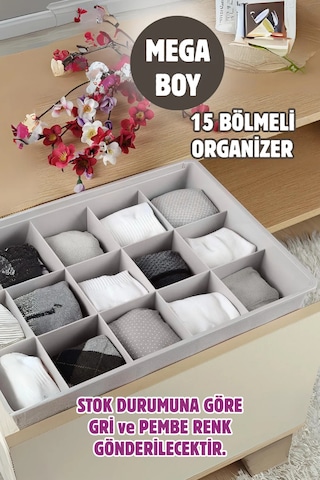 Grimorlife 15 Bölmeli Mega Boy Çekmece Içi Düzenleyici Organizer Düzenleyici Kutu- Karma Diğer