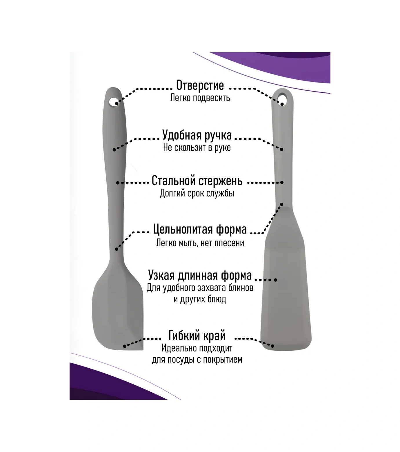 Home&sweet 2'li Silikon Spatula Seti 400398764 Gri