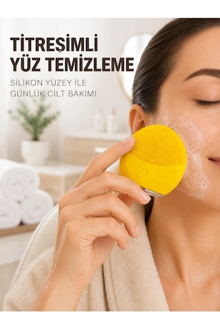 Şarjlı Silikon Yüz Temizleme Ve Cilt Bakım Cihazı Titreşimli Masaj Fırçası