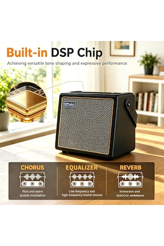 Coolmusic 30 W Akustik Elektro Gitar Amplifikatörü, Bt Taşınabilir Gitar Amplifikatörü, Mikrofon Girişli Hoparlör, Bas, Ses Seviyesi Desteği, Yükseklik Ayarı, Reverb-efekti