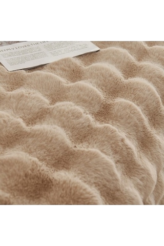 Willowhaven Kış Yumuşak Tavşan Peluş Kanepe Havlusu, Modern Açık Kahve Örtü, 180x130 Cm, Kombine Kanepe İçin Açık Kahve