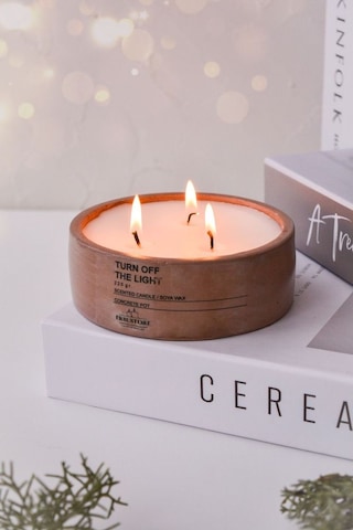 Ersu Store Büyük Boy Kokulu Mum, Beton Saksılı Dekoratif Vegan Mu