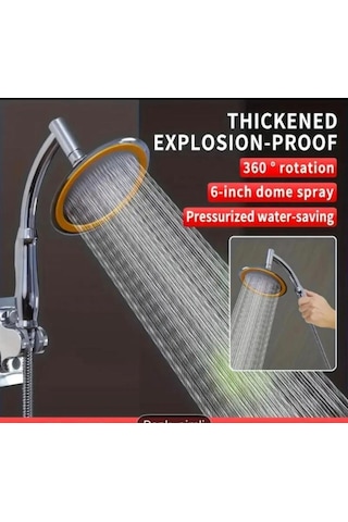 Byesu Duş Hortumuna Takılabilen 360 Derece Dönen Yönü Ayarlanabilen Robot Tipi Duş Başlığı Krom