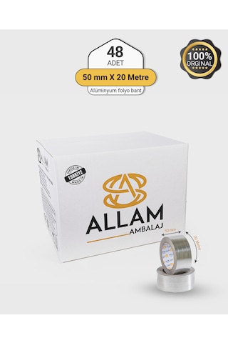 1 Koli 48 Adet Alüminyum Folyo Su Hava Yağ Kesici İzolasyon Bandı 50mm X 20 Mt Isıya Dayanıklı Bant 1 Koli 48 Adet Alüminyum Folyo Su Hava Yağ Kesici İzolasyon Bandı 50mm X 20 Mt Isıya Dayanıklı Bant
