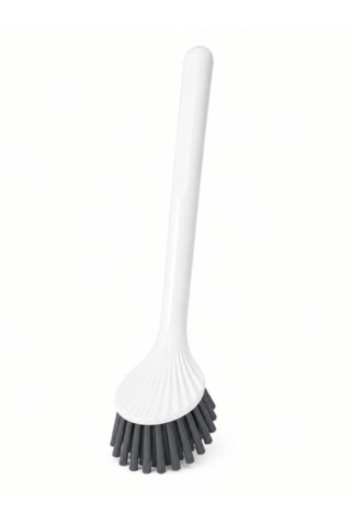 Beylini Tezgah Üstü Silikon Uçlu Bulaşık Yıkama Fırçası Çizdirmez Lavabo Tezgah Üstü Tabak Bardak Banyo Fırça Beyaz