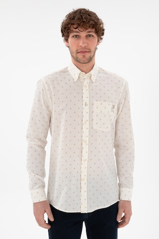 U.S. Polo Assn. Erkek Krem Regular Fit Cepli Gömlek 50296606-VR071