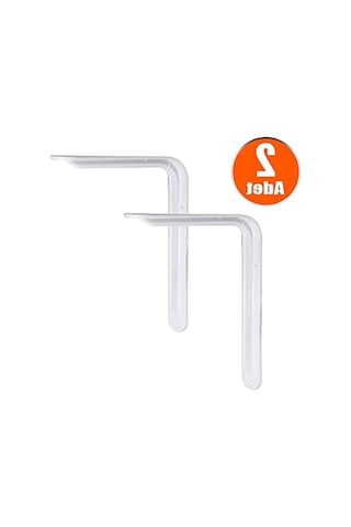 Beyaz L Demir Raf Altı Ayak - 16.5 X 23 Cm, 2 Adet -