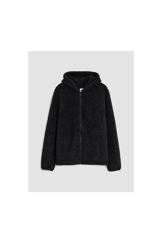 Lc Waikiki Alıta Cıty Farkıyla Lcw Kids Siyah Kapüşonlu Kız Çocuk Pelüş Fermuarlı Sweatshirt Siyah - 926050175 Siyah