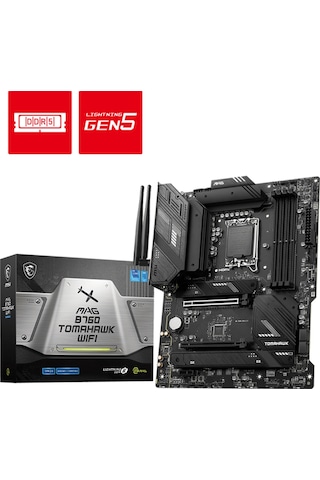 MSI MAG B760 Tomahawk WIFI Intel B760 7000 MHz (OC) DDR5 Soket 1700 ATX Anakart
