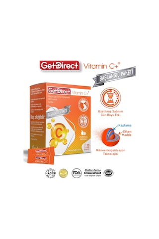 Vitamin C+ 1000 Mg C Vitamini, D Vitamini, Çinko 10 Saşe Uzun Salınımlı C Vitamini, Susuz Kullanım