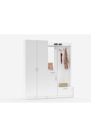 Abre Vm-343736 Beyaz Vestiyer Portmanto Ayakkabılık