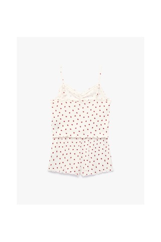 Koton Desenli Rahat Kesim Şortlu Pijama Takımı Kırmızı Desenli 6slk40025mk