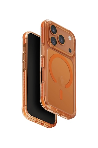 Apple Uyumlu iPhone 17 Pro Max Kılıf Combat Serisi Üç Katmanlı Shocksorb Magsafe Özellik Magclick Koruyucu Kapak Turuncu