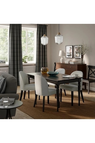 Ikea Siyah Sağlam Yemek Masası - Açılır Yemek Masası
