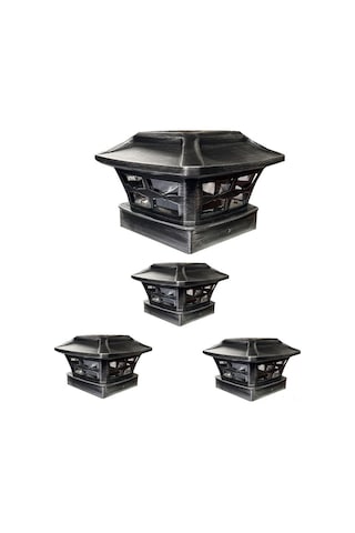 Mufunye Güneş Enerjili 4 İnçlu Antik Bronz Bahçe Direk Lambası - 6-12 Saat Sürekli Aydınlatma, Kolay Kurulum, İki Renk Seçeneği