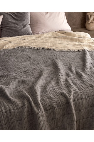 Madame Coco Carolines Tek Kişilik Pamuklu Yatak Örtüsü - Gri 8684427188125 Gri