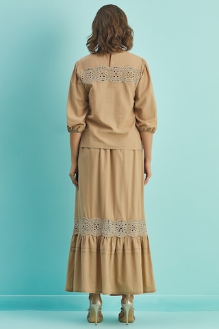 Kloş Kahverengi Vual Etek Kahverengi