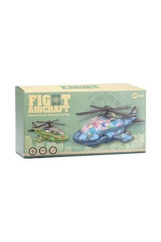 Işıklı Müzikli Hareketli Çarpıp Dönen Askeri Oyuncak Helikopter 30cm