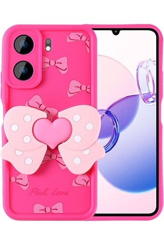 Zore Xiaomi Redmi 13c Kılıf Kamera Korumalı Figür Tasarımlı Kapya Kapak-pembe Koy Pembe Koyu