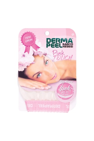 Dermapeel Kalın Banyo Kesesi + Pink Touch Yüz Kesesi Beyaz