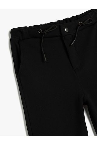 Koton Fermuar Detaylı Bel Bağcıklı Jogger Eşofman Altı Siyah 5skb40011tk Siyah