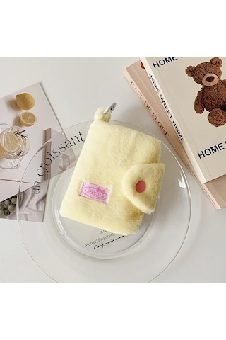 Elmpaly Sarı Renkli Şık Kız Cüzdanı, Fermuarlı Bozukluk Kartlık, Kelebek Fiyonk Detaylı