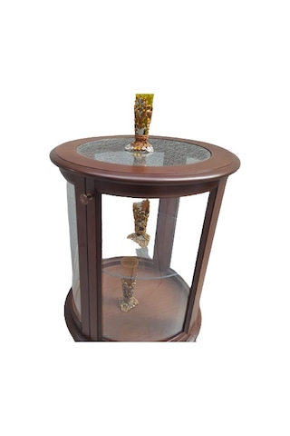 Bengimobilya Gümüşlük Yuvarlak Model 120 Cm Parlak Ceviz Kayın Lükens Aslan Ay (482399037)