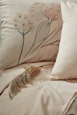 BonjardinHome Lotus Keten Nevresim Takımı Krem Renk Krem