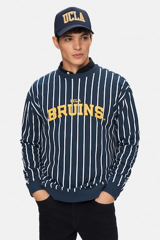 Ucla Nelly Lacivert Bisiklet Yaka Baskılı Oversize Fit Erkek Sweatshirt Lacivert