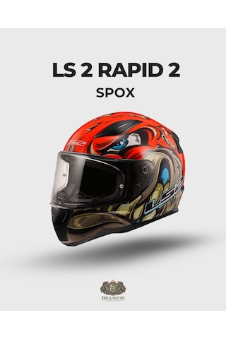 Ls 2 Spox Kırmızı - Gri Kapalı Kask Gri - Kırmızı