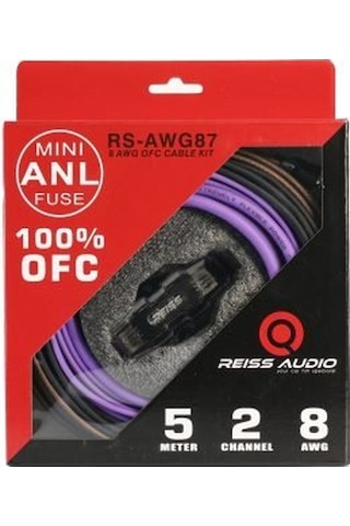 Reiss Audio 8ga Ofc Amfi Kablo Seti Yeni Seri Kaliteli Rs-awg87 Tam Bakır Profesyonel Anfi Kablosu