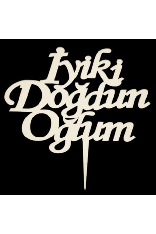 Premium Hazırlık Kutlama Yıldönümü İyi Ki Doğdun Oğlum Gold Pasta Pleksi Altın